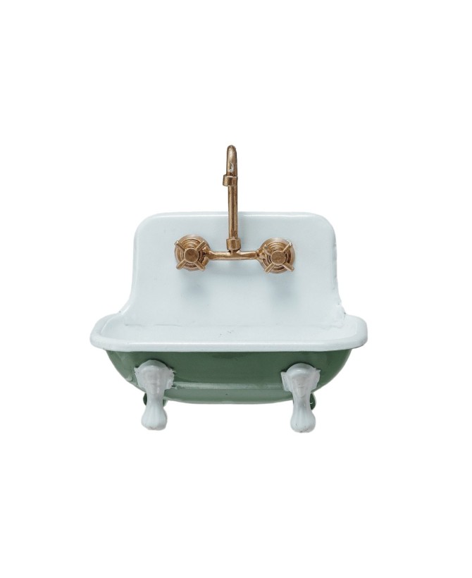 Vintage Metal Sink Soap Dish with Faucet – Farmhouse Style