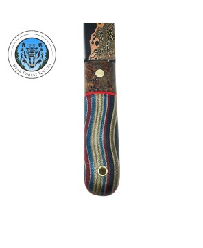 Damascus Simple – Premium Knife with Raindrop BronzeMai Steel