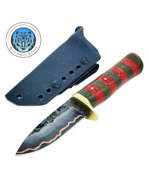 Nightmare Damascus – Wavy ShichiMai Steel Knife with KYDEX® Sheath