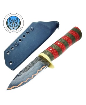 Nightmare Damascus – Wavy ShichiMai Steel Knife with KYDEX® Sheath