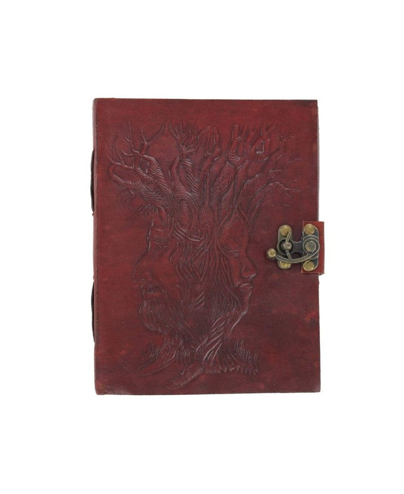 Mother Earth Father Time Leather Journal – Handmade Diary with Lock