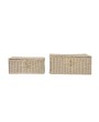 Hand-Woven Rattan Storage Boxes – Bleached, Set of 2 with Closures