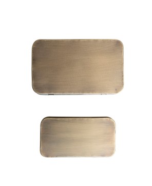 Decorative Metal Boxes – Antique Brass Finish, Set of 2 for Storage