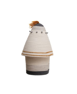 Cotton Rope Basket with Lid & Embroidery – Stylish Storage Solution