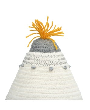 Cotton Rope Basket with Lid & Embroidery – Stylish Storage Solution