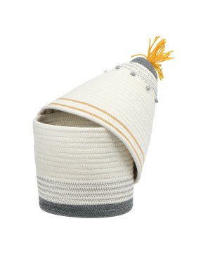 Cotton Rope Basket with Lid & Embroidery – Stylish Storage Solution