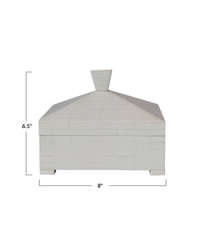 Resin Box with Pyramid Lid & Knob – Elegant Ivory Storage Solution