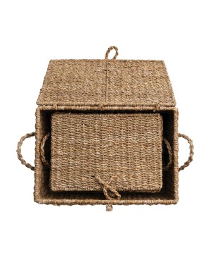 Handwoven Seagrass Storage Trunks – Set of 3 Rustic & Stylish Bins