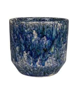 Blue Crackle Glaze Terra-cotta Planter – Holds 6" Pot | Elegant Décor