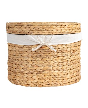 Handwoven Water Hyacinth Baskets with Lids – Set of 4 Stylish Storage