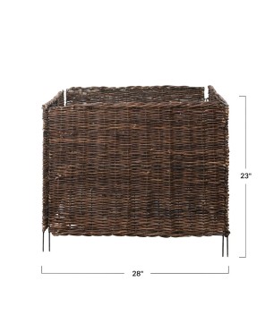 Hand-Woven Vine & Wire Folding Garden Fence – Rustic & Functional