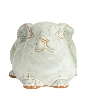 Stoneware Rabbit Planter – Reactive Glaze | Blue & White | Cottagecore