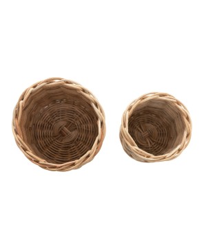 Hand-Woven Wicker Basket Containers – Natural Storage Set of 2