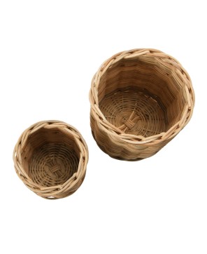 Hand-Woven Wicker Basket Containers – Natural Storage Set of 2