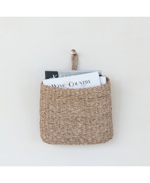 Hand-Woven Seagrass Wall Basket – Natural Hanging Storage & Décor