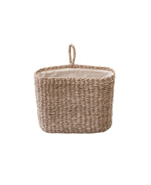 Hand-Woven Seagrass Wall Basket – Natural Hanging Storage & Décor