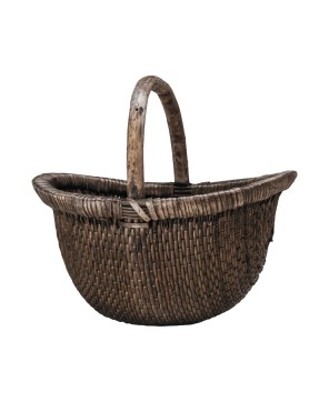 Hand-Woven Vintage Wicker Basket – Antique Finish, Rustic Charm