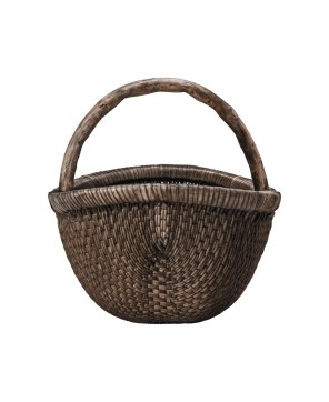 Hand-Woven Vintage Wicker Basket – Antique Finish, Rustic Charm