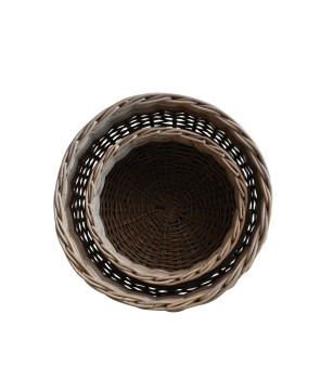 Hand-Woven Rattan Planters – Set of 2 for 18" & 16" Pots, Grey