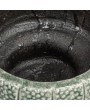 Embossed Terra-cotta Footed Vase/Planter – Green | Holds 10" Pot