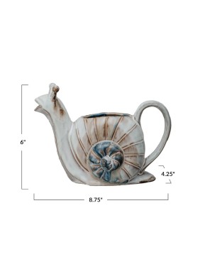 24 oz. Stoneware Snail Watering Can – Unique Garden Decor