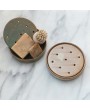 Stoneware Soap Dish with Removable Tray – Reactive Glaze, 5" Round