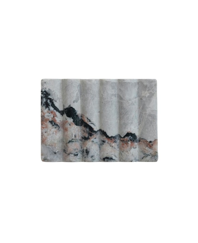 Carved Marble Soap Dish – Black & Beige Mélange, One of a Kind