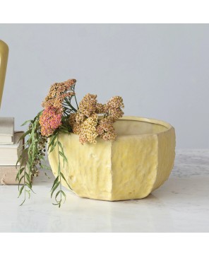 Stoneware Planter – Matte Yellow | Holds 6" Pot | Reactive Glaze