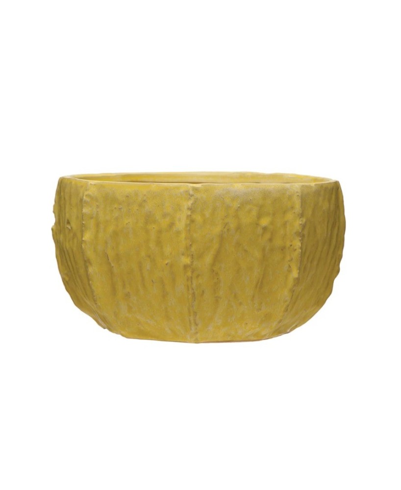 Stoneware Planter – Matte Yellow | Holds 6" Pot | Reactive Glaze Stoneware Planter – Matte Yellow | Holds 6" Pot | Reactive Glaze