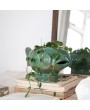 Debossed Stoneware Fish Planter – Turquoise Glaze | Coastal Home Décor