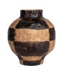 Hand-Painted Stoneware Vase – Black & Cream Reactive Glaze