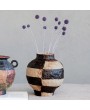 Hand-Painted Stoneware Vase – Black & Cream Reactive Glaze