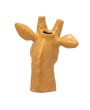 Stoneware Giraffe Head Vase – Mustard Matte Reactive Glaze