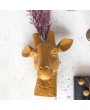 Stoneware Giraffe Head Vase – Mustard Matte Reactive Glaze