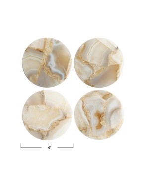 Natural Agate Coasters – Set of 4, Multicolor, Elegant & Durable