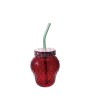 Strawberry Glass Set with Lid & Straw – Fun Vintage Drinkware