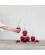 Strawberry Glass Set with Lid & Straw – Fun Vintage Drinkware