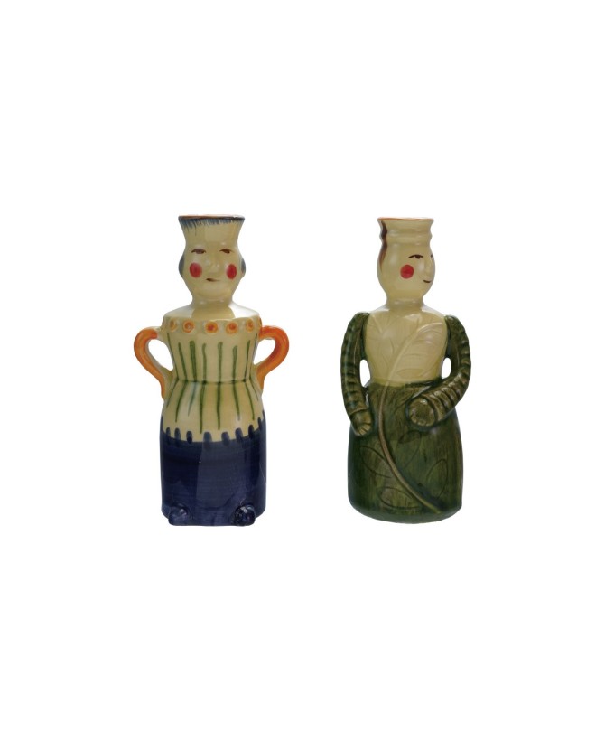 Stoneware Woman-Shaped Taper Holder – Artistic Candle Holder, 2 Styles