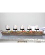 Rustic Wood & Metal Votive Holder – 5 Glass Votives for Cozy Ambiance