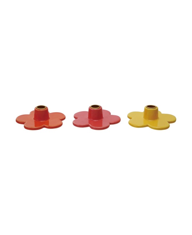 Stoneware Flower Shaped Taper Holder – Elegant Candle Holder