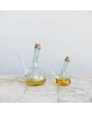 1 Quart Recycled Glass Wine Pitcher with Cork – Eco-Friendly & Elegant