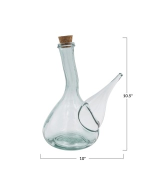 1 Quart Recycled Glass Wine Pitcher with Cork – Eco-Friendly & Elegant