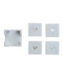 Marble Coasters with Heart Inlay & Holder – Elegant Set of 5
