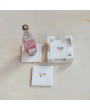 Marble Coasters with Heart Inlay & Holder – Elegant Set of 5