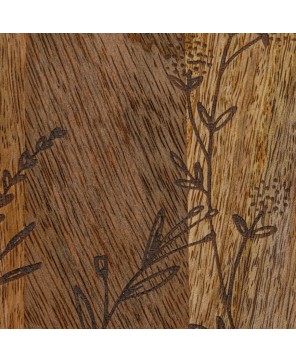Mango Wood Cheese Board with Laser Etched Botanicals