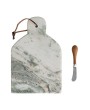 Marble Cheese Board with Canape Knife – Green Melange, Set of 2