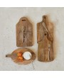 Mango Wood Cheese Board & Canape Knife Set – Natural, Set of 2