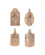 Mango Wood Cheese Board & Canape Knife Set – Natural, Set of 2