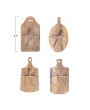 Mango Wood Cheese Board & Canape Knife Set – Natural, Set of 2