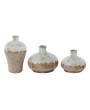 Distressed Terracotta Vases – Set of 3, Rustic Crackle Glaze